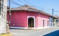 View of Street with colourful houses, Granada, founded in 1524, Nicaragua, Central America Royalty Free Stock Photo