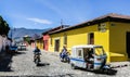 View of Street with colourful houses. The historic city Antigua is UNESCO World Heritage Site since 1979. Antigua, Guatemala