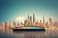 phone map mobile position travel point location gps direction navigation. Generative AI.