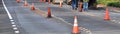Street construction with cones