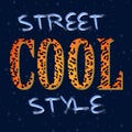 Street cool style text design navy color background Royalty Free Stock Photo