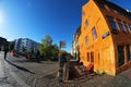 Street in Copenhagen, fisheye shot