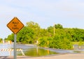 Street Cordoned off due to Flooding Royalty Free Stock Photo