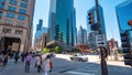 Street corner in Chicago - CHICAGO, USA - JUNE 11, 2019 Royalty Free Stock Photo