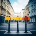 Street corners marked with informative signs