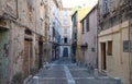 Street of Corsican city Bastia, Corsica island, France.