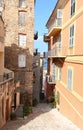 Street of Corsican city Bastia, Corsica island, France.