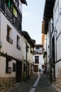 Street in covarrubias with its typical white adobe and half-timbered houses, Burgos Royalty Free Stock Photo