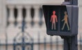 Street crossing crosswalk digital sign on the streets of Paris Royalty Free Stock Photo