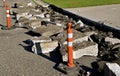 Street and curb repair construction project Royalty Free Stock Photo