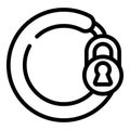 Street cycling lock icon outline vector. Bike safety Royalty Free Stock Photo