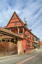 Street in Dambach la Ville, Alsace, France Royalty Free Stock Photo