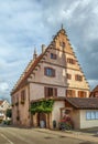 Street in Dambach la Ville, Alsace, France Royalty Free Stock Photo