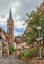 Street in Dambach la Ville, Alsace, France Royalty Free Stock Photo