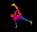 Street dance, B boys dance, Hip Hop Dancing action graphic vector Royalty Free Stock Photo