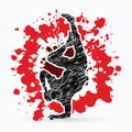 Street dance, B boys dance, Hip Hop Dancing action graphic vector. Royalty Free Stock Photo