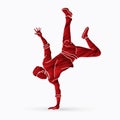 Street dance, B boys dance, Hip Hop Dancing action graphic vector Royalty Free Stock Photo