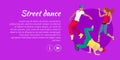 Street Dance Concept Flat Style Vector Web Banner