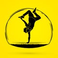 Street Dance, Dancer action graphic vector. Royalty Free Stock Photo