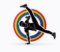 Street Dance, Dancer action graphic vector. Royalty Free Stock Photo