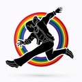 Street Dance, Dancer action graphic vector. Royalty Free Stock Photo
