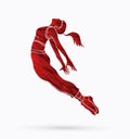 Street Dance, Dancer action graphic vector. Royalty Free Stock Photo