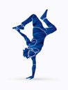 Street Dance, Dancer action graphic vector.