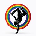 Street Dance, Dancer action graphic vector. Royalty Free Stock Photo