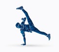 Street Dance, Dancer action graphic vector.