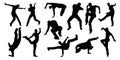 Street Dance Dancer Silhouettes Royalty Free Stock Photo