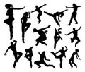 Street Dance Dancer Silhouettes Royalty Free Stock Photo