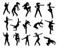 Street Dance Dancer Silhouettes Royalty Free Stock Photo