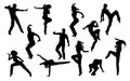 Street Dance Dancer Silhouettes Royalty Free Stock Photo