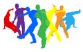 Dancers Silhouette Street Dance Poses Silhouettes Royalty Free Stock Photo