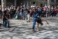 Street dancers doing an exhibition in the streets