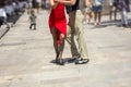 Street dancers performing tango in the street Royalty Free Stock Photo