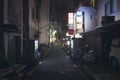 Street in the dark, city of Tokyo Japan