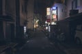 Street in the dark, city of Tokyo Japan