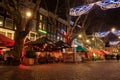 The street decorated with Christmas lights, Amsterdam