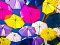 Street decorated with colored umbrellas, Agueda, Portugal Royalty Free Stock Photo