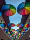 Street decorated with colored umbrellas, Kosice, Slovakia