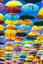 Street decorated with colored umbrellas,Madrid