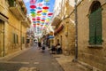 Street, decorated with colorful umbrellas, Jerusalem