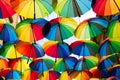 Colorful umbrellas in Bucharest, Romania Royalty Free Stock Photo