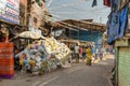 On the street in Dharavi Slum at Mumbai. India