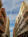 Street with different buildings in the Puerto de Sagunto