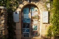 Street and door of Can Yucel\'s house in Old Datca, a Turkish writer, poet and translator, Datca Mugla Turkey, June 29 2023