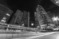 Street in central district of Hong Kong city at night Royalty Free Stock Photo