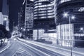 Street of downtown of Hong Kong city at night Royalty Free Stock Photo