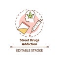 Street drugs addiction concept icon